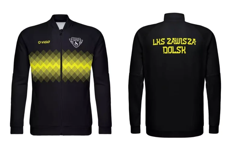 Bluza treningowa z długim zamkiem dla LKS Zawisza Dolsk w kolorze czarnym