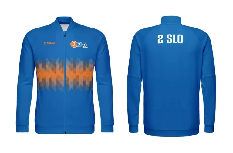 Bluza treningowa z długim zamkiem w kolorze niebieskim dla uczniów 2 SLO w Warszawie