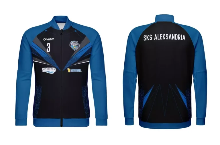 Projekt stroju sportowego dla SKS Aleksandria w kolorze czarno-niebieskim