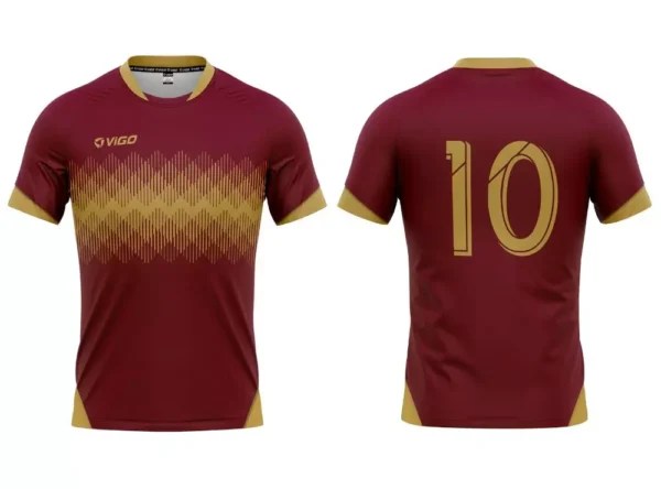 Koszulka piłkarska Champion 6 w kolorze bordowo-złotym