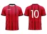 Strój piłkarski Striker 9 w kolorze czerwonym
