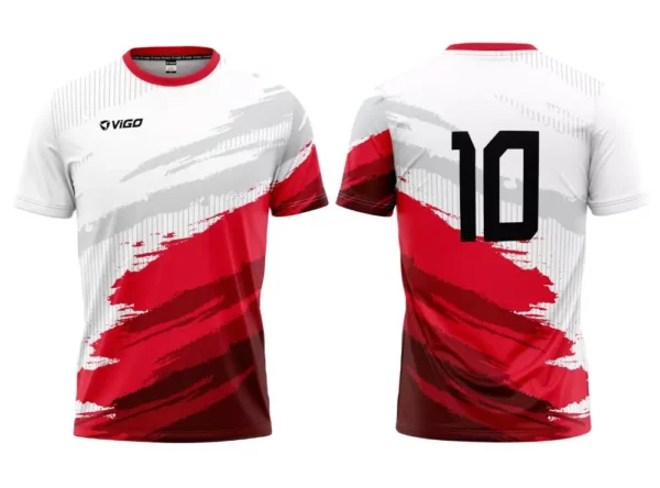 Koszulka piłkarska Team 8 w kolorze biało-czerwonym