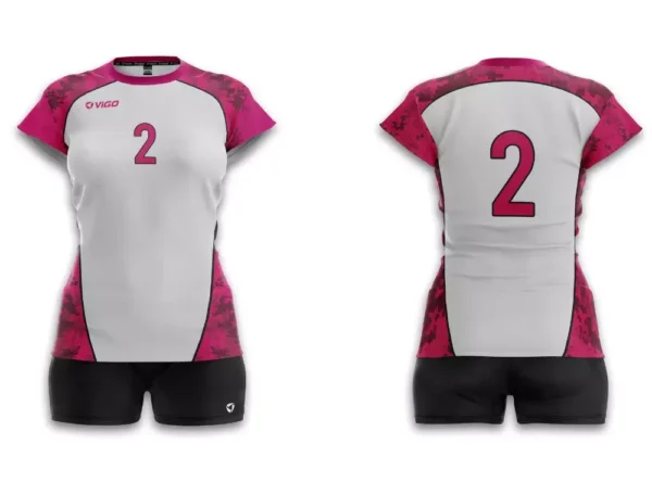 Koszulka siatkarska damska Camo w kolorze biało-różowym