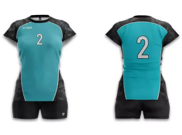 Koszulka siatkarska damska Camo w kolorze błękitno-czarnym