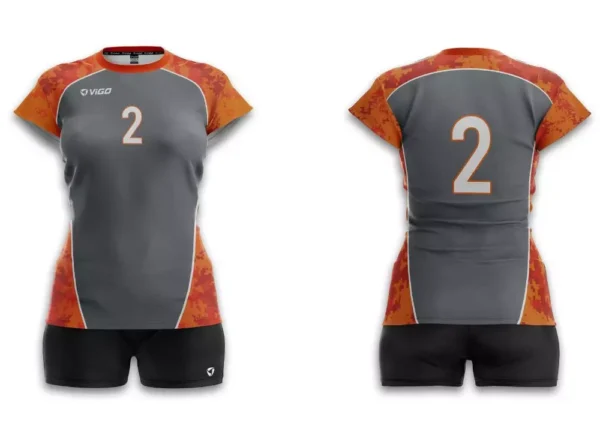 Koszulka siatkarska damska Camo w kolorze szaro-pomarańczowym