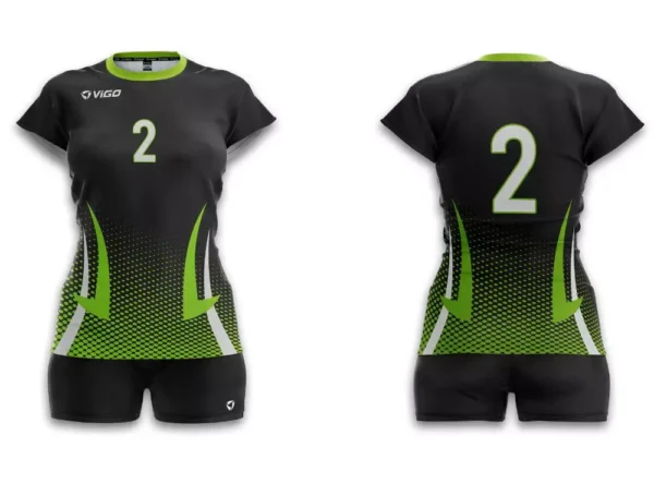 Koszulka siatkarska damska Fire w kolorze czarnym