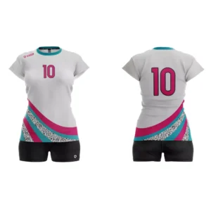 Koszulka siatkarska damska Jump w kolorze biało-różowym