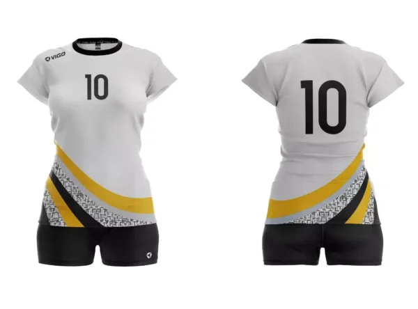 Koszulka siatkarska damska Jump w kolorze biało-żółtym