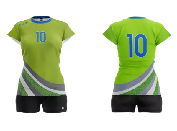 Koszulka siatkarska damska Jump w kolorze limonkowo-szarym