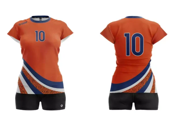 Koszulka siatkarska damska Jump w kolorze pomarańczowo-niebieskim