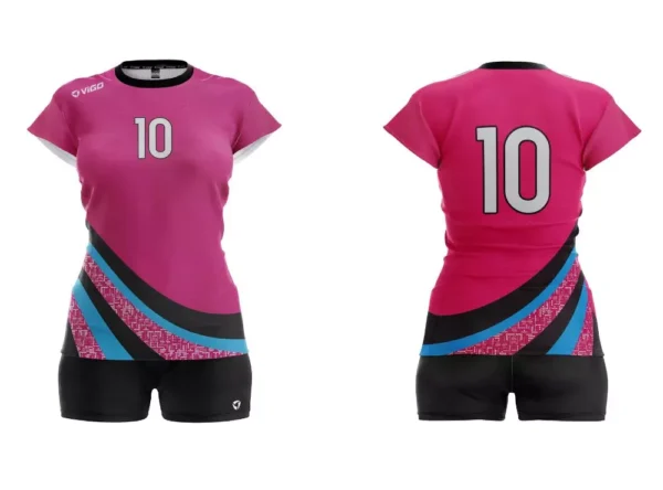 Koszulka siatkarska damska Jump w kolorze różowo-granatowym