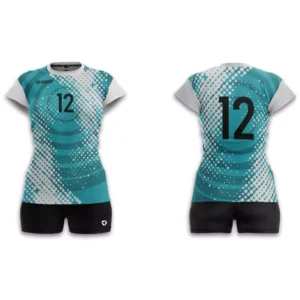 Koszulka siatkarska damska Play-off w kolorze biało-turkusowym