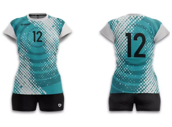 Koszulka siatkarska damska Play-off w kolorze biało-turkusowym