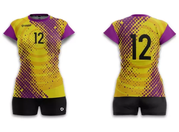 Koszulka siatkarska damska Play-off w kolorze fioletowo-żółtym