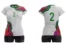 Koszulka siatkarska damska Triangle w kolorze białym z zielonym kołnierzykiem