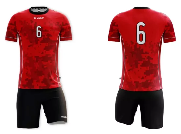 Koszulka siatkarska męska Camo w kolorze czerwonym