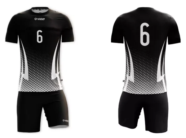 Koszulka siatkarska męska Fire w kolorze czarno-białym