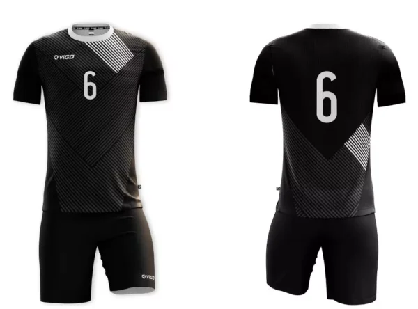 Koszulka siatkarska męska Libero z dynamicznym wzorem w odcieniach czerni i szarości