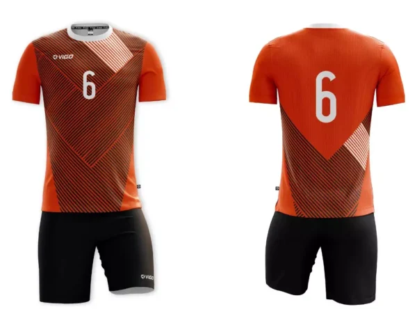 Koszulka siatkarska męska Libero z dynamicznym wzorem w odcieniach czerwieni i czerni