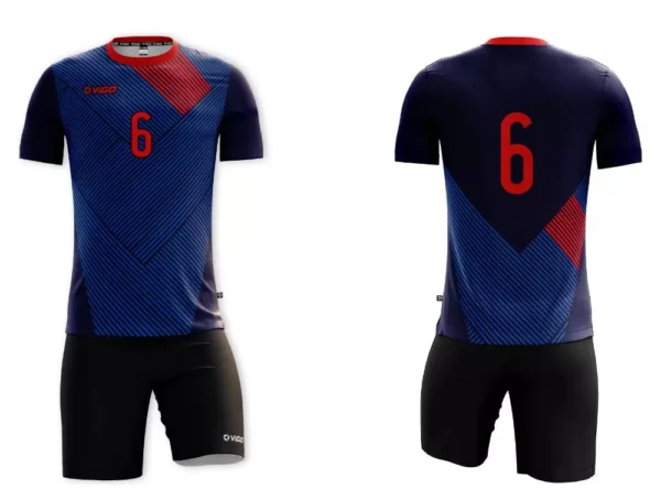 Koszulka siatkarska męska Libero z dynamicznym wzorem w odcieniach granatu