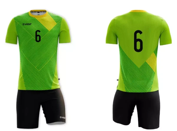 Koszulka siatkarska męska Libero z dynamicznym wzorem w odcieniach limonki i zieleni