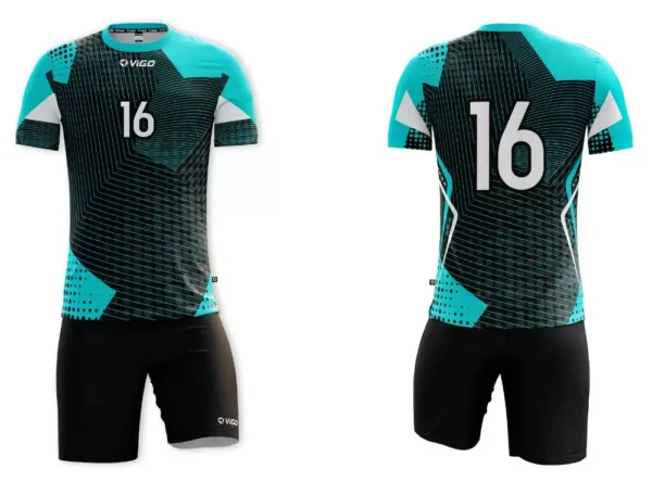 Koszulka siatkarska męska Spike w kolorze błękitnym z białymi panelami