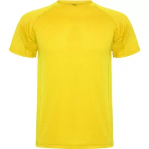 Koszulka sportowa ciemnożółta dla uczniów idealna na WF