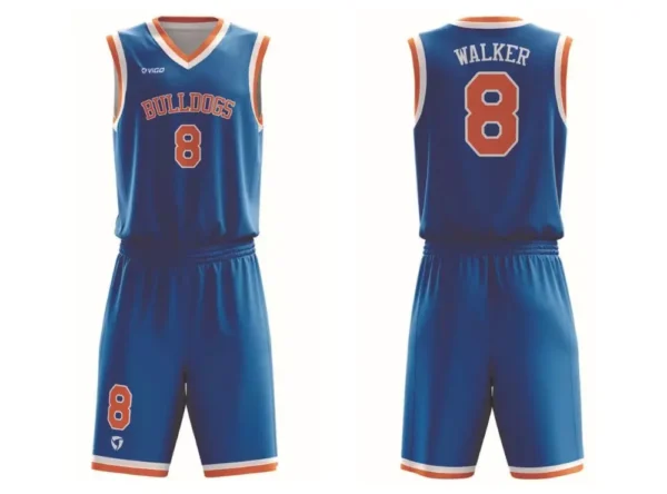 Projekt stroju koszykarskiego męskiego w kolorze niebieskim