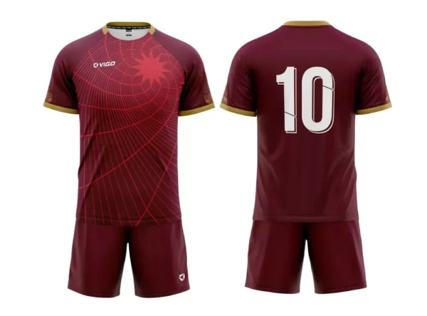 Strój piłkarski Striker 6 w kolorze bordowym