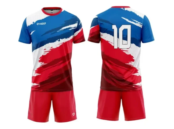 Strój piłkarski Team 8 w kolorze niebiesko-czerwono-białym