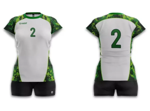 Strój siatkarski damski Camo w kolorze biało-zielonym