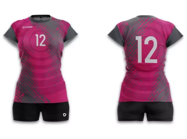 Strój siatkarski damski Play-off w kolorze szaro-różowym