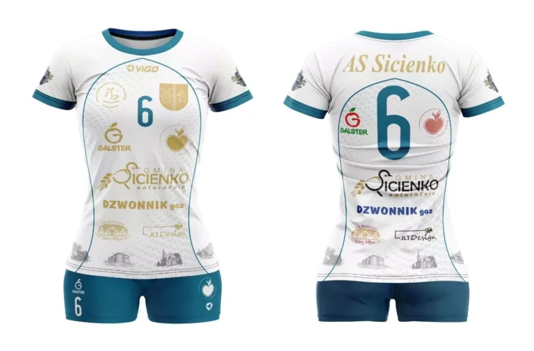 Strój siatkarski dla AS Sicienko w kolorze białym