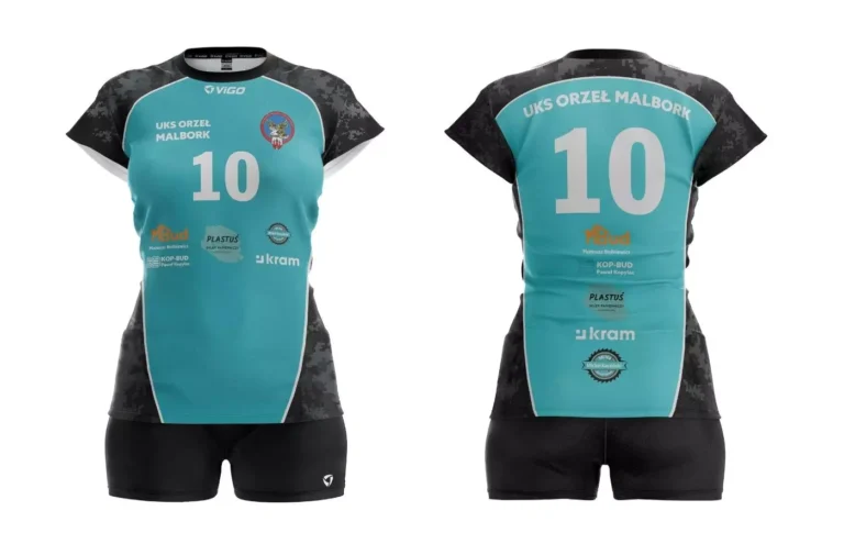 Koszulka siatkarska Camo dla UKS Orzeł Malbork w kolorze błękitno-szarym