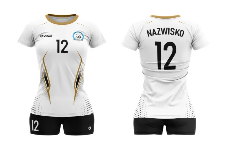 Strój siatkarski damski Point dla zawodniczek Klubu Sportowego Siatkarz Koło w kolorze białym