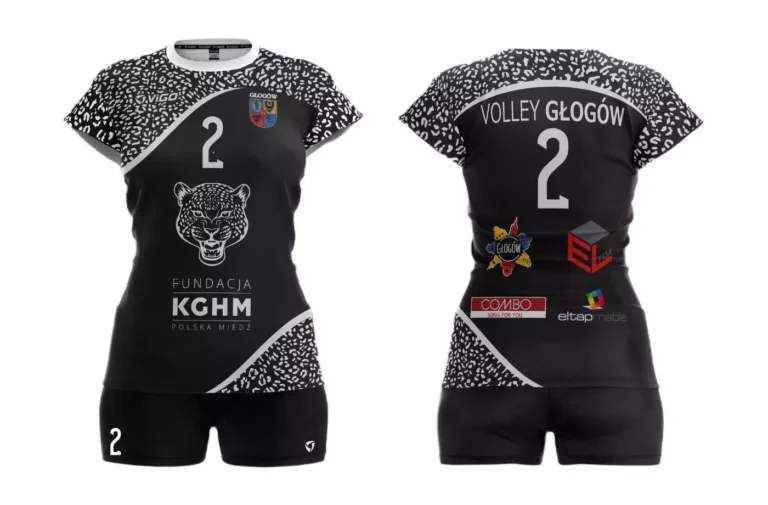 Strój siatkarski damski dla zawodniczki UMKS Volley Głogów w kolorze czarnym