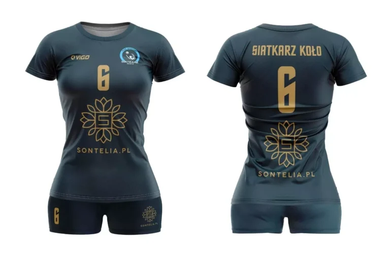 Damski strój do siatkówki dla Klubu Sportowegi Siatkarz Koło w kolorze grafitowym