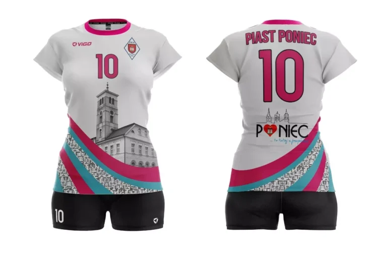 Koszulka siatkarska Jump w kolorze białym dla Piast Poniec