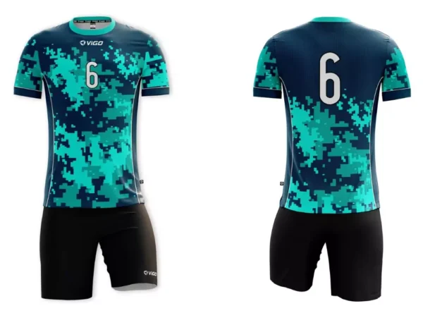 Strój siatkarski męski Camo w kolorze turkusowym