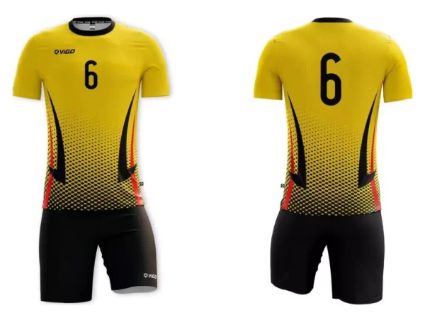 Strój siatkarski męski Fire w kolorze żółtym