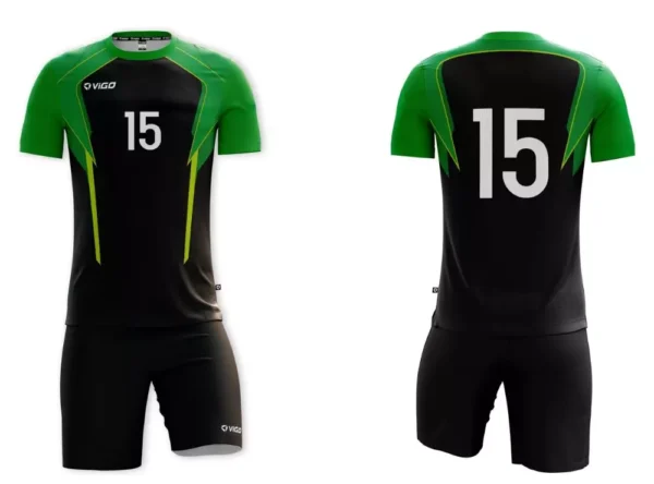 Strój siatkarski męski Scout w kolorze czarno-zielonym