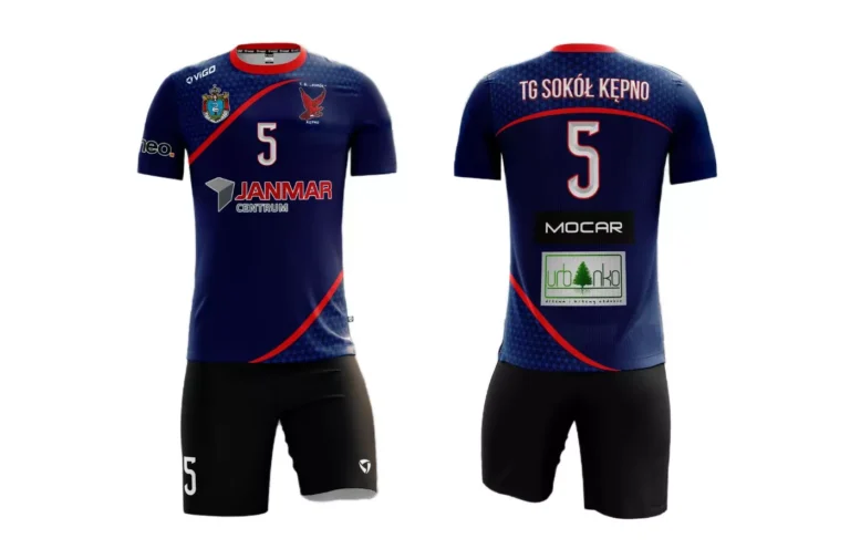 Strój siatkarski męski dla zawodnika TG Sokół Kępno w kolorze granatowym