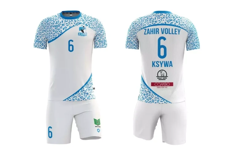 Strój siatkarski męski dla Zahir Volley Wschowa w kolorze białym
