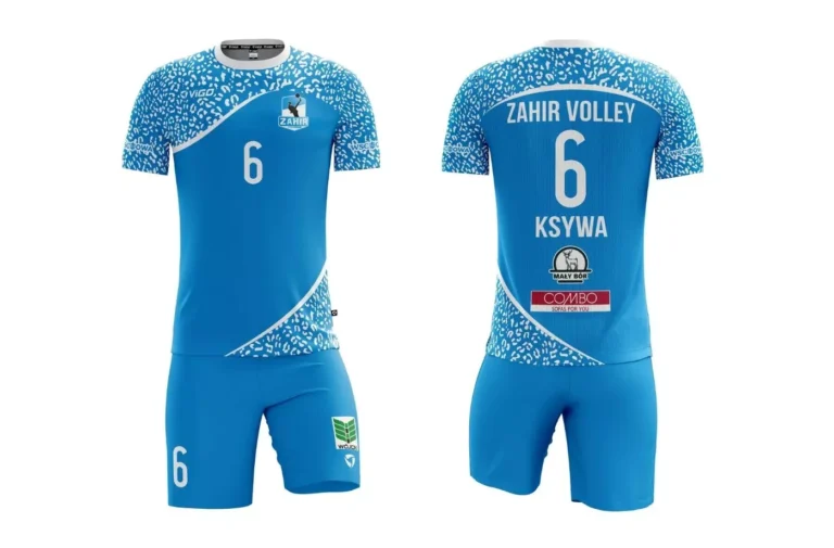 Strój siatkarski męski dla Zahir Volley Wschowa w kolorze niebieskim